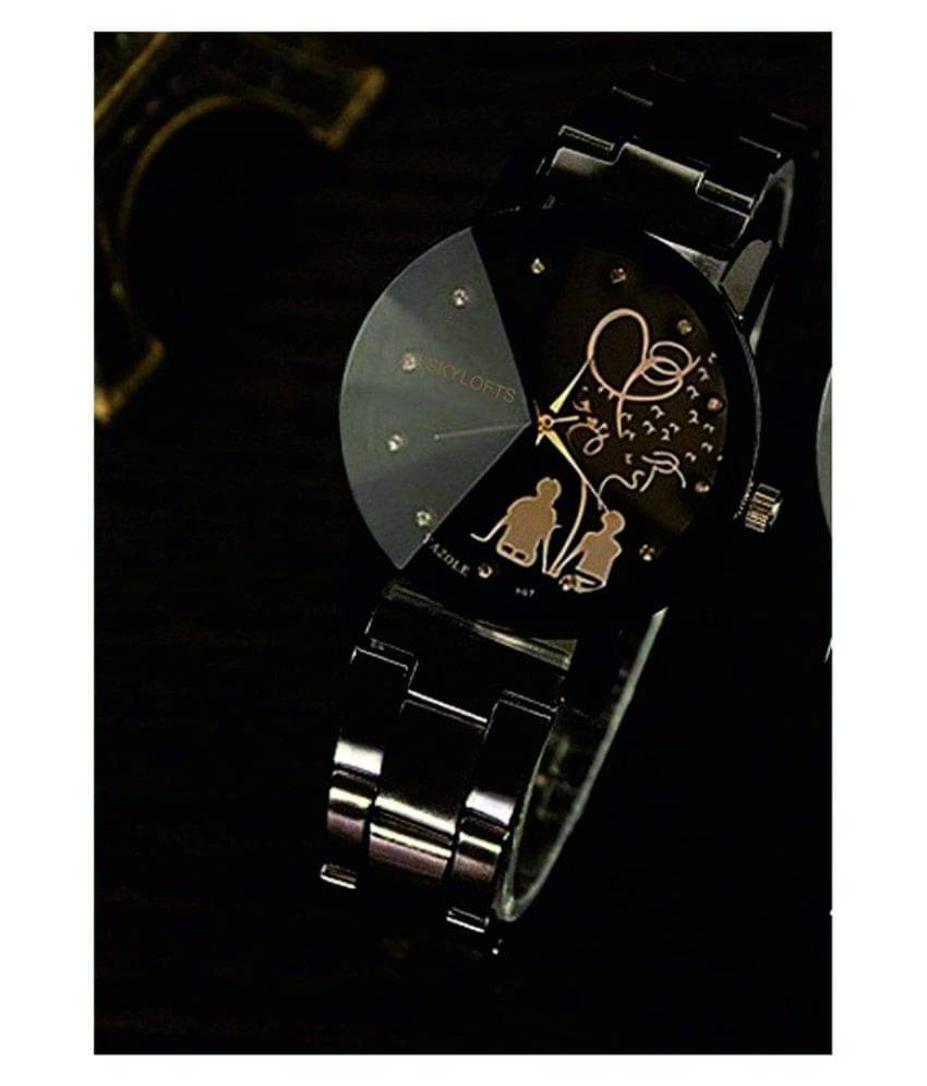     			Axton LOVE Black Dial Stainless Steel Analog Men's Watch