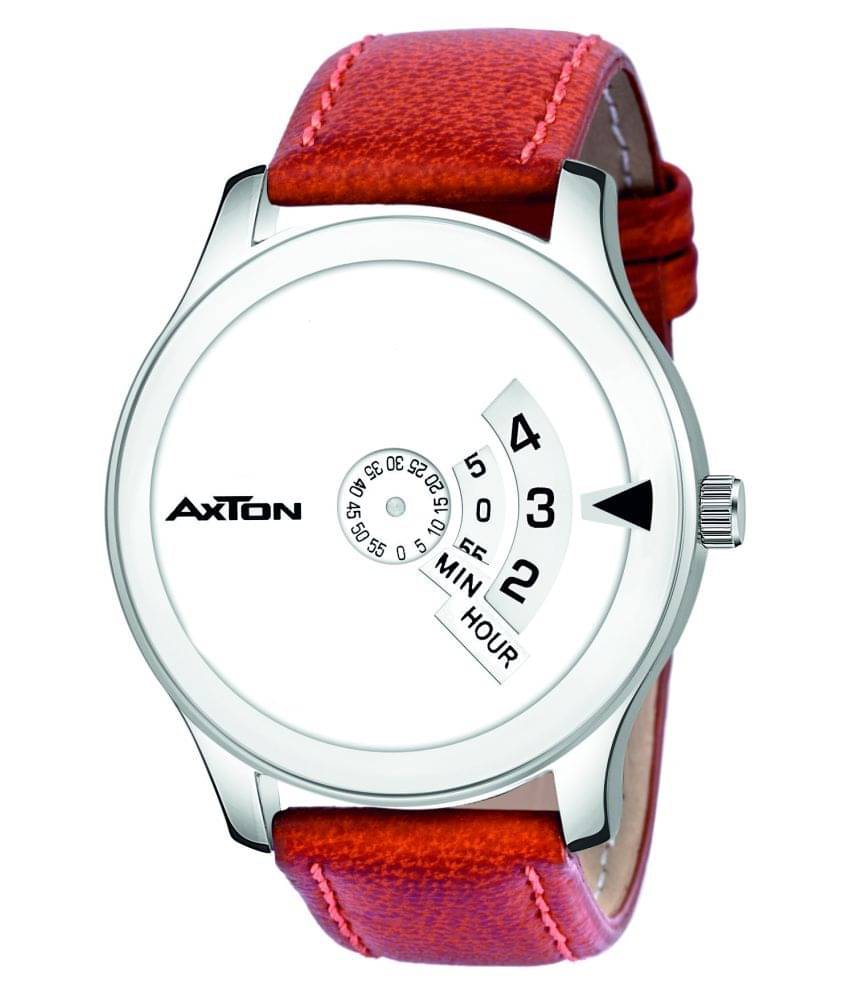     			Axton WHITE 1603PADU STRAP Leather Analog Men's Watch