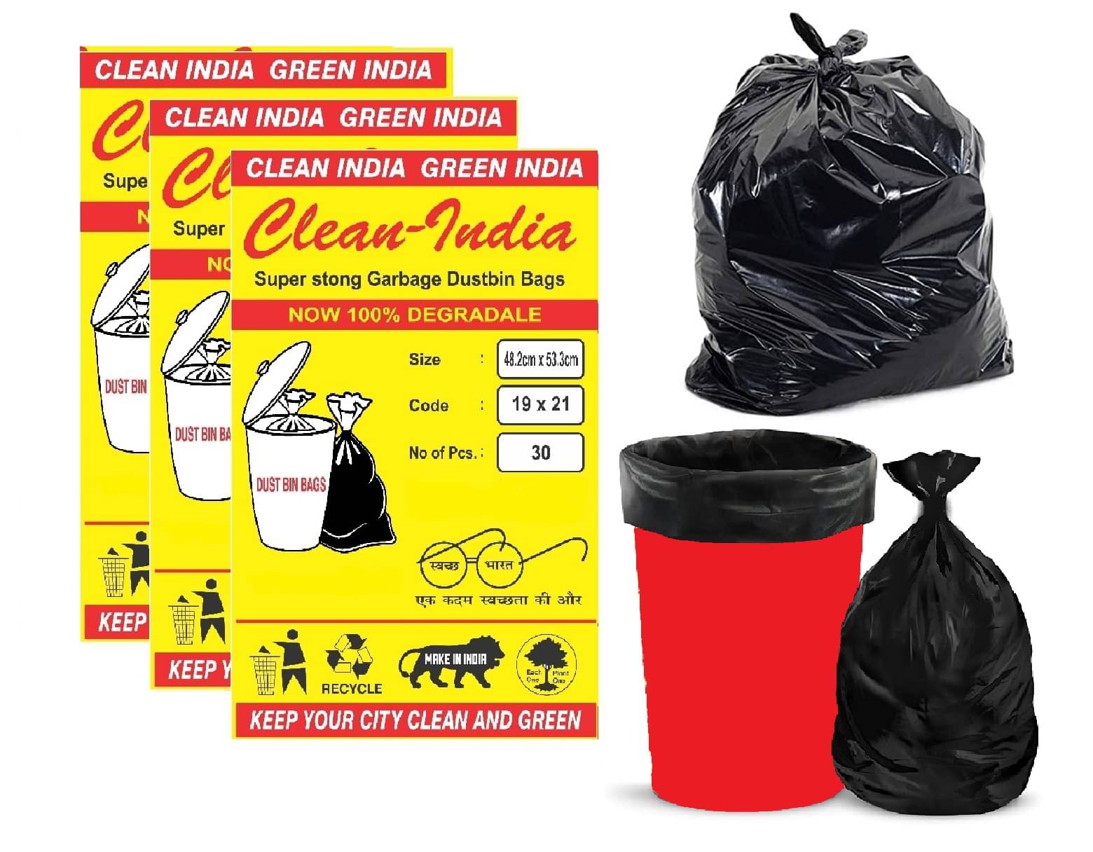     			Garbage Bags Medium Black - 90 Pcs Super Strong And premium Quality