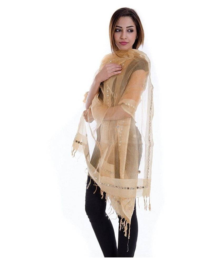     			Raj Gold Tissue Mirror Work Dupatta