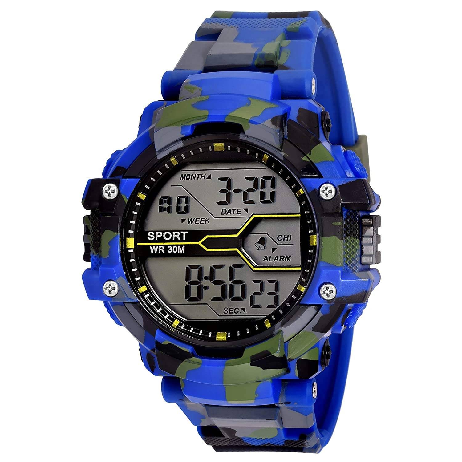 Redux Digital Sports Multi-Functional Blue Army Color Strap Watch for Boys & Kids Redux Digital Sports Multi-Functional Blue Army Color Strap Watch for Boys & Kids