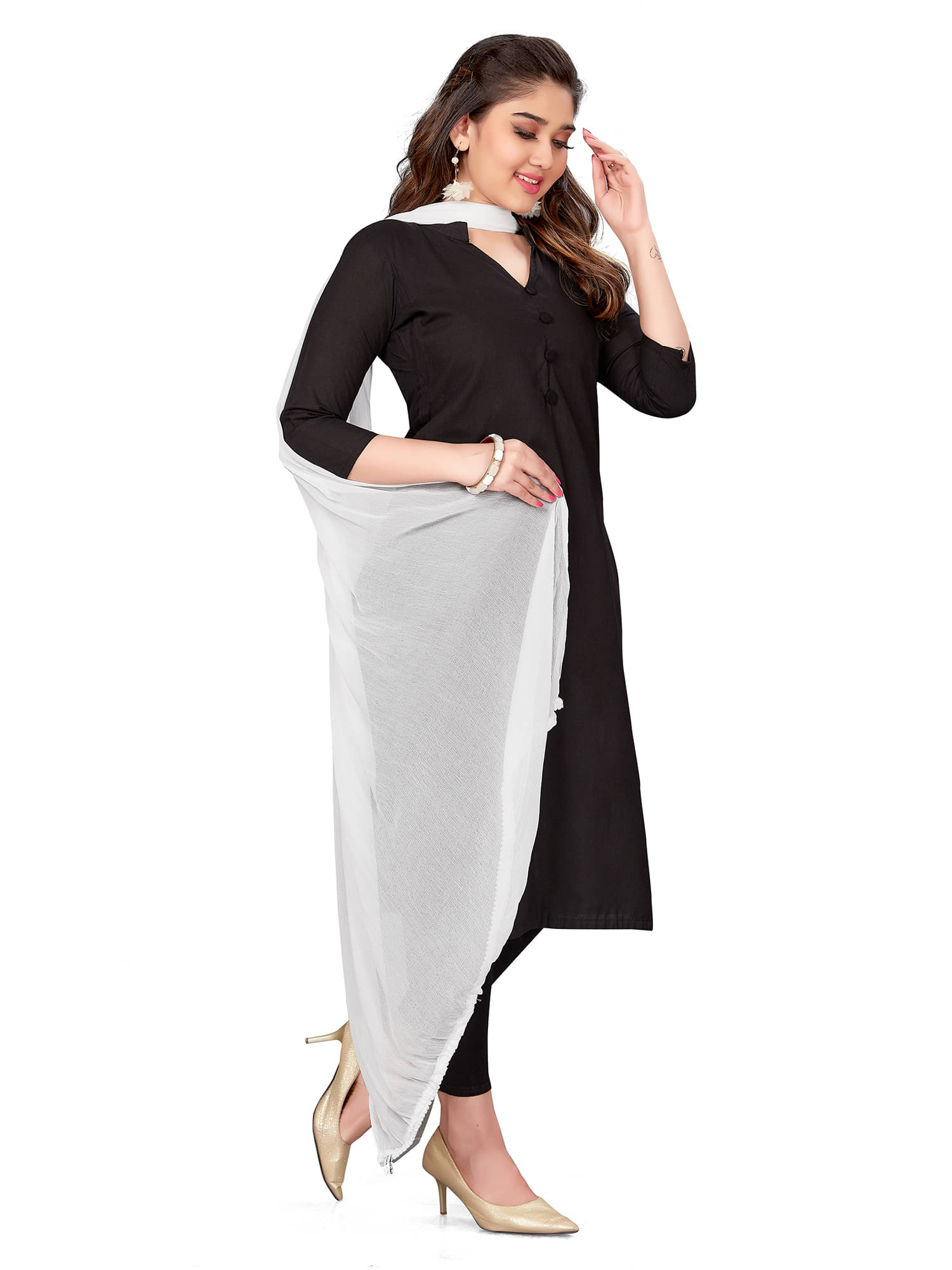 TULSI CRAFTED WITH HEART Women Chiffon Dupatta ( White , Pack of 1 ) TULSI CRAFTED WITH HEART Women Chiffon Dupatta ( White , Pack of 1 )