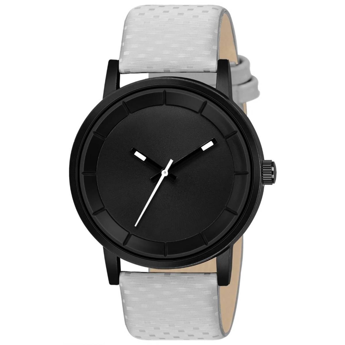     			newmen - Light Grey Leather Analog Men's Watch