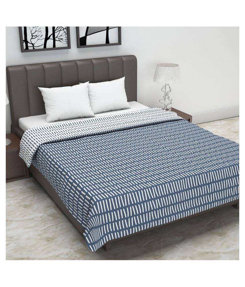     			DIVINE CASA Double Polyester Blue Stripes Dohar