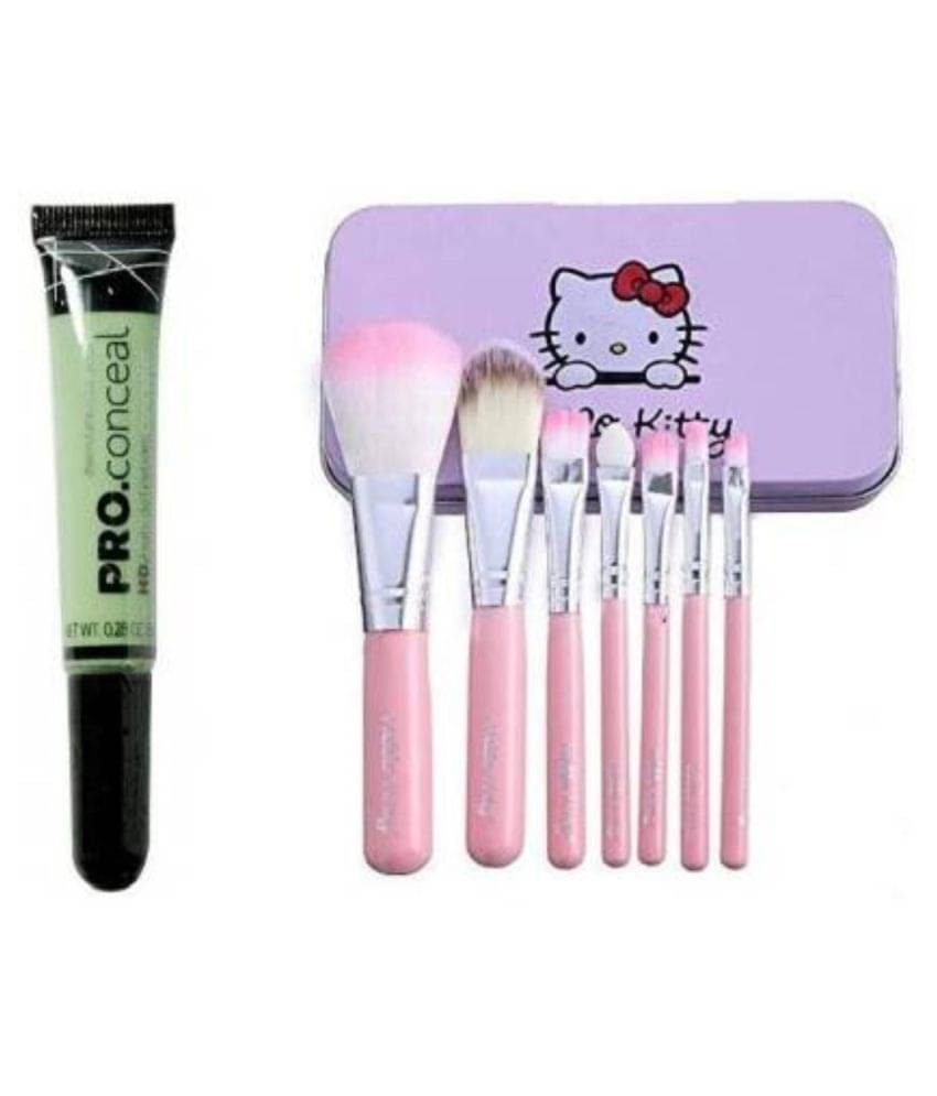     			FACE MAKEUP BRUSHES COMBO , Pro Hd. High Defination Green Corrector AND Soft Makeup Brush Set