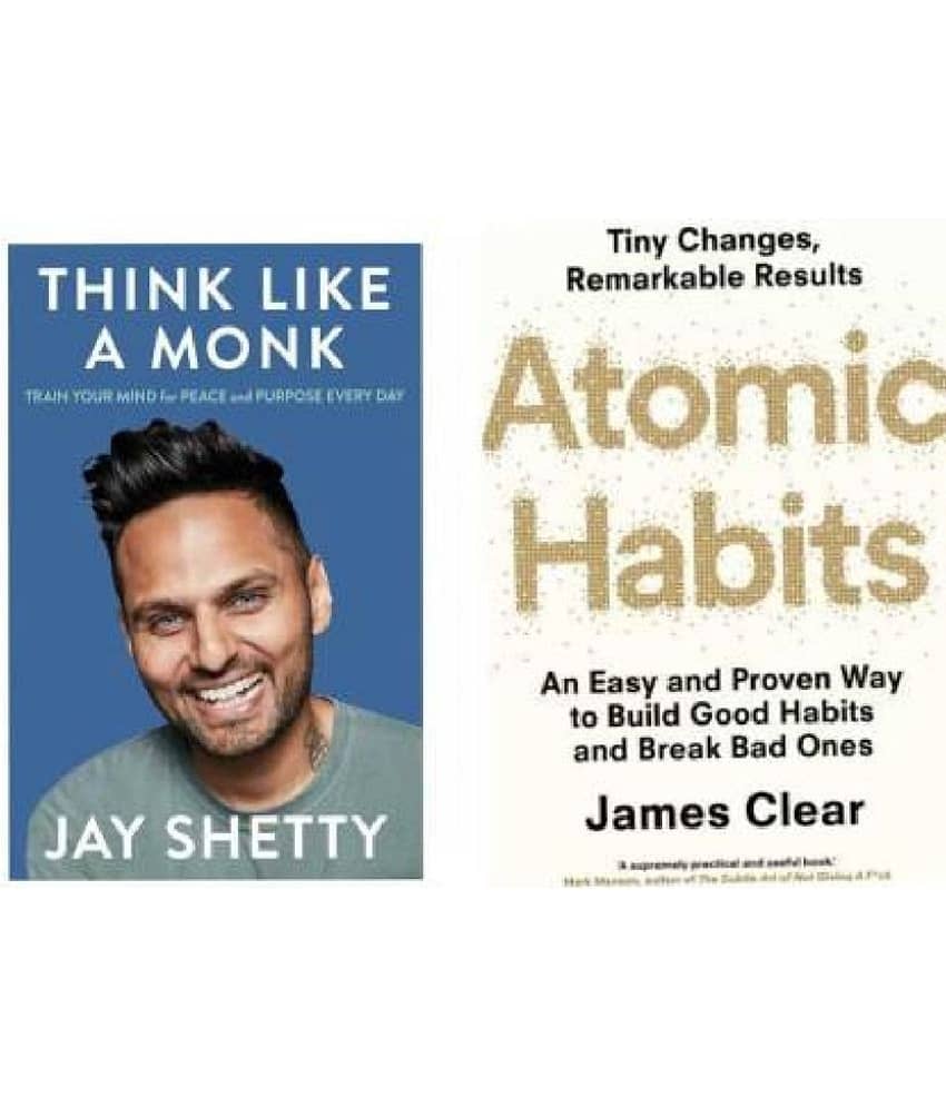 Set Of 2 (Atomic Habits + Think Like A Monk) Best Novels (Paperback, JAY SHETTY, JAMES CLEAR) - Stationery | Buy online on ZillyBuy