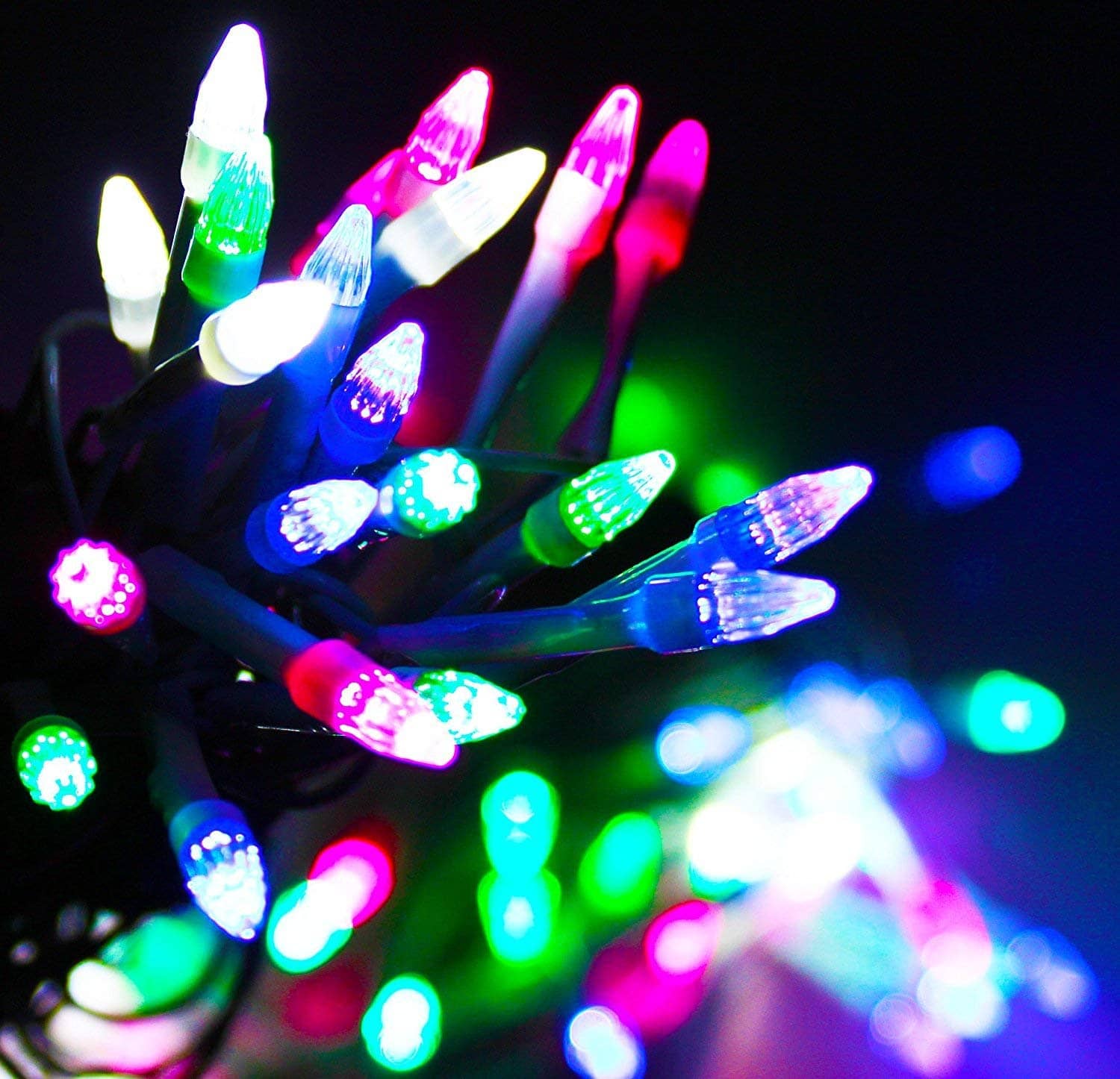 MIRADH 18m 60 ft.75 ROCKETBulb  8 Mode LED String Lights Multi