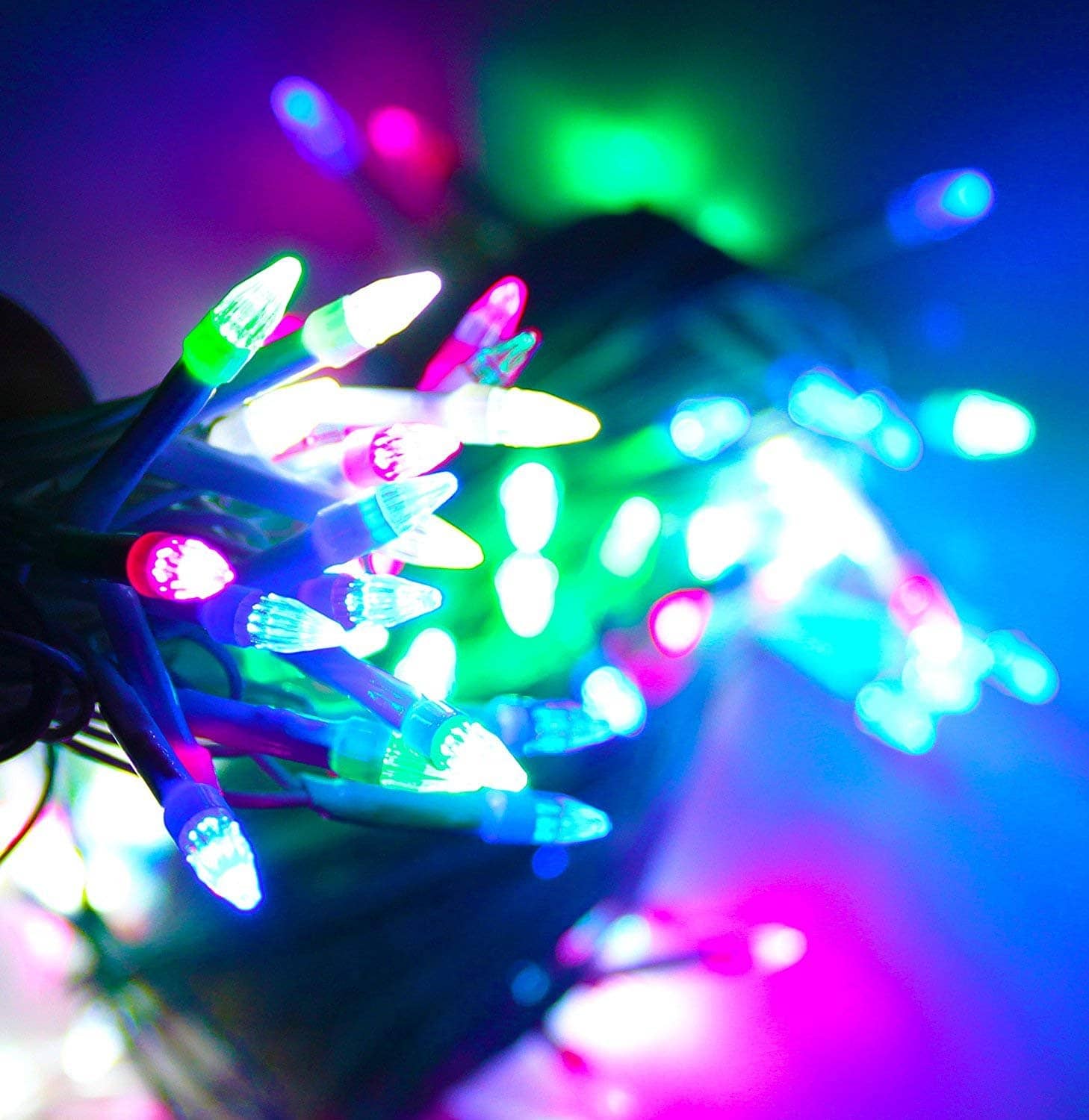 MIRADH 18m 60 ft.75 ROCKETBulb  8 Mode LED String Lights Multi