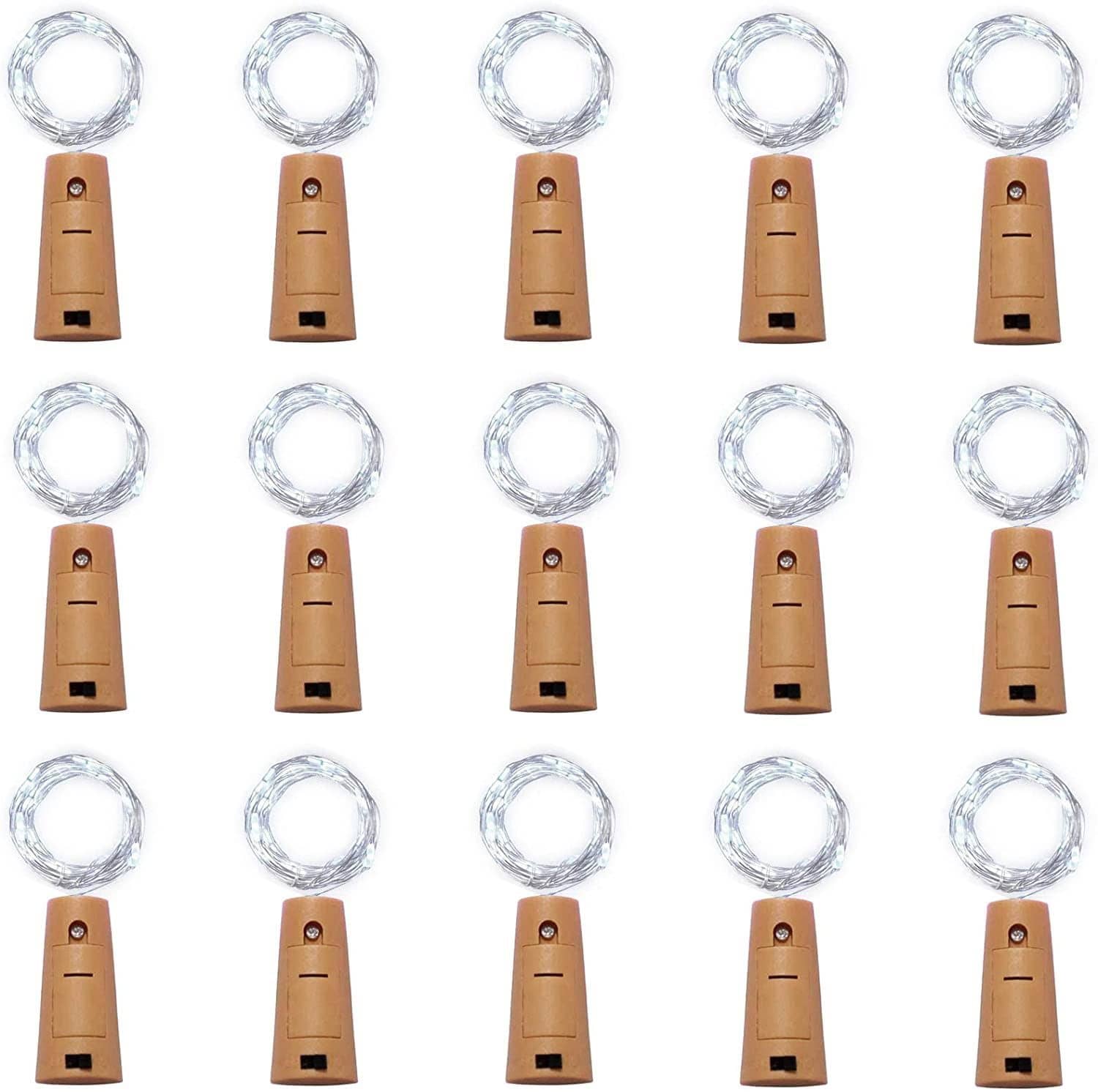 MIRADH Bottle Cork Lights 20 LED 2Mtr LED Strips Yellow - Pack of 6