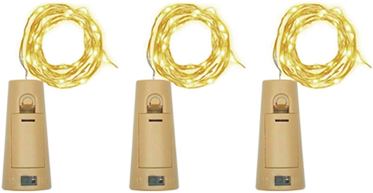 MIRADH Bottle Cork Lights 20 LED 2Mtr LED Strips Yellow - Pack of 6