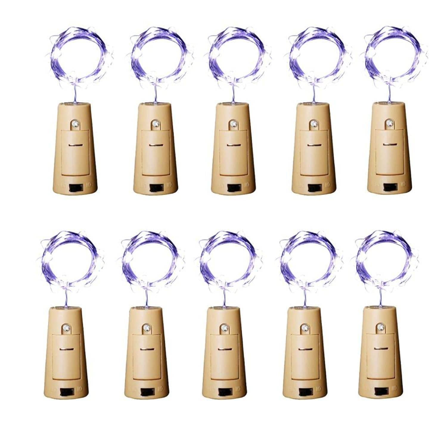 MIRADH Bottle Cork Lights 20 LED 2Mtr LED Strips Yellow - Pack of 6