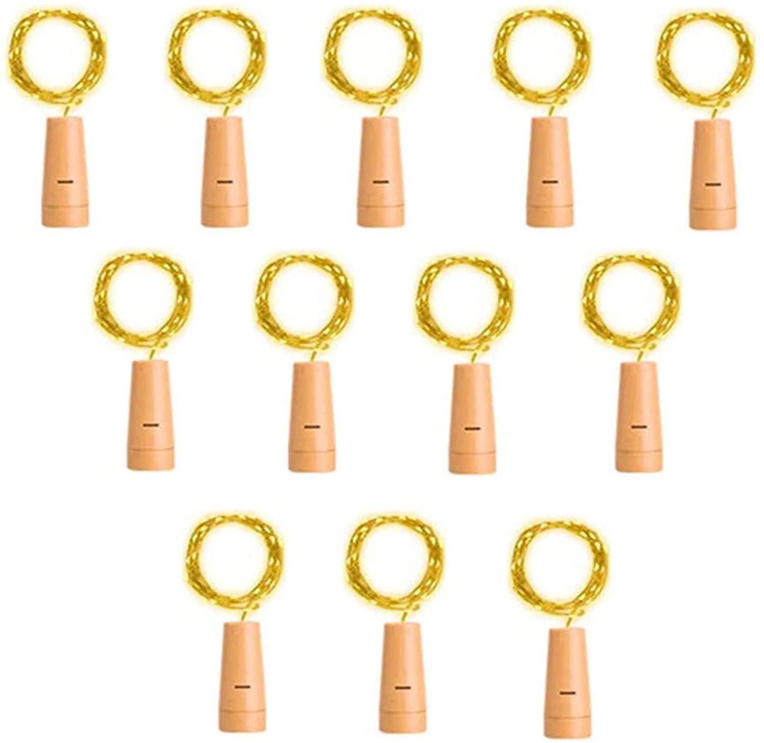 MIRADH Bottle Cork Lights 20 LED 2Mtr LED Strips Yellow - Pack of 6