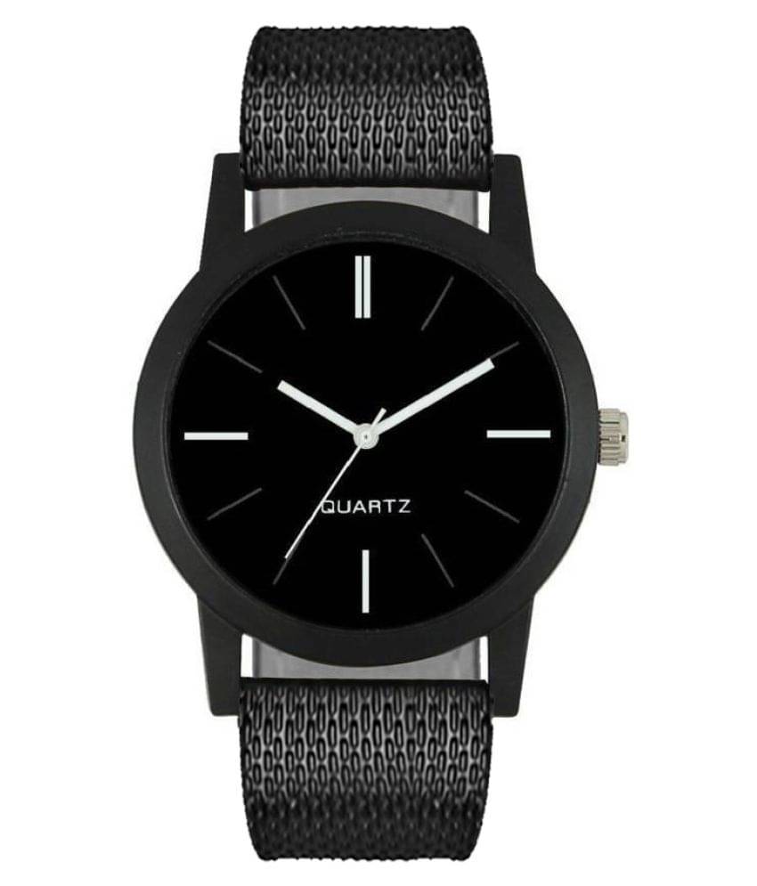     			SAMARPAN BLACK LEATHER ANALOG WATCH FOR BOYS