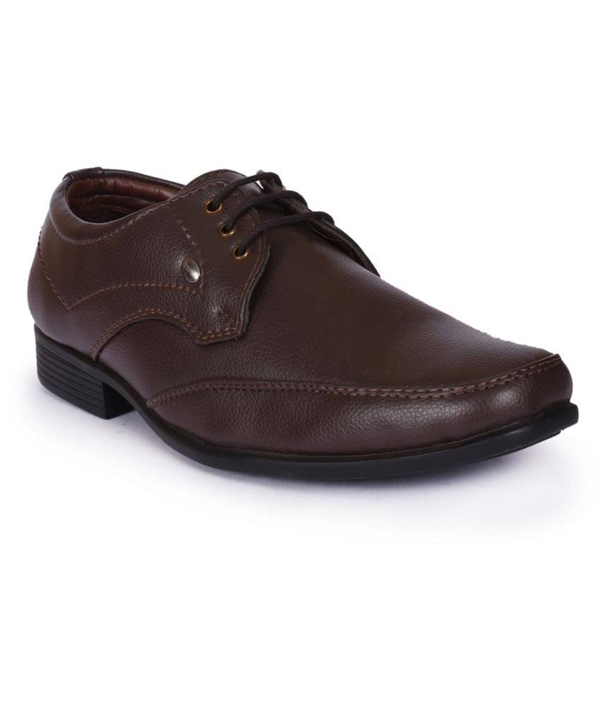     			Action Derby Artificial Leather Brown Formal Shoes
