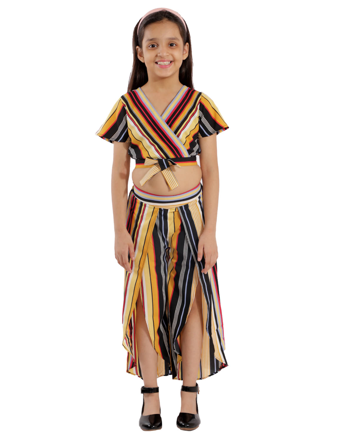     			Kids Cave Pack of 1 Girls Crepe Top With Palazzo ( Multi )