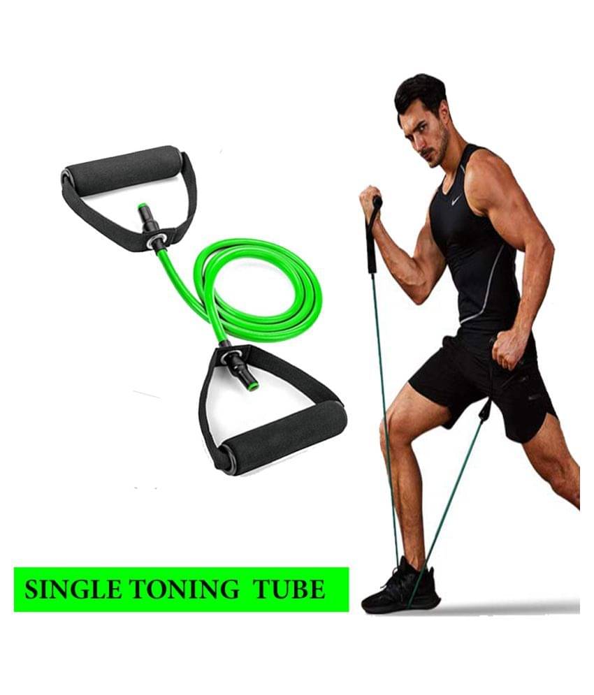 Single Toning Tube Heavy Quality Exercise Band for Stretching, Full Body Workout, Home Gym and Toning for Men and Women (Multicolor)     			Single Toning Tube Heavy Quality Exercise Band for Stretching, Full Body Workout, Home Gym and Toning for Men and Women (Multicolor)