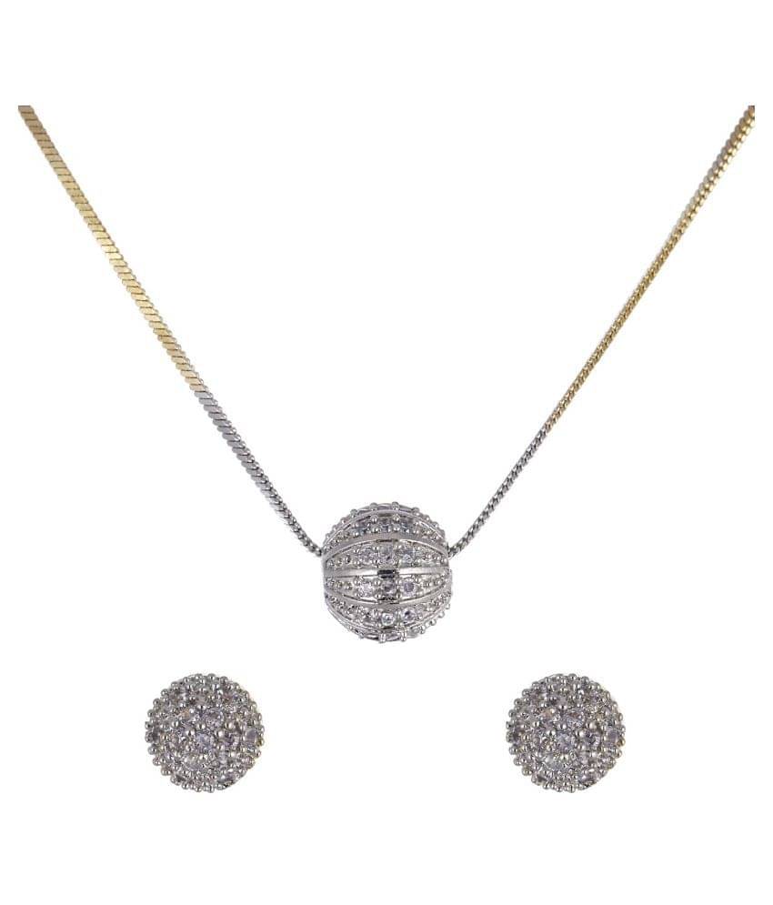 Sunhari Jewels - Silver Pendant set ( Pack of 1 ) Sunhari Jewels - Silver Pendant set ( Pack of 1 )