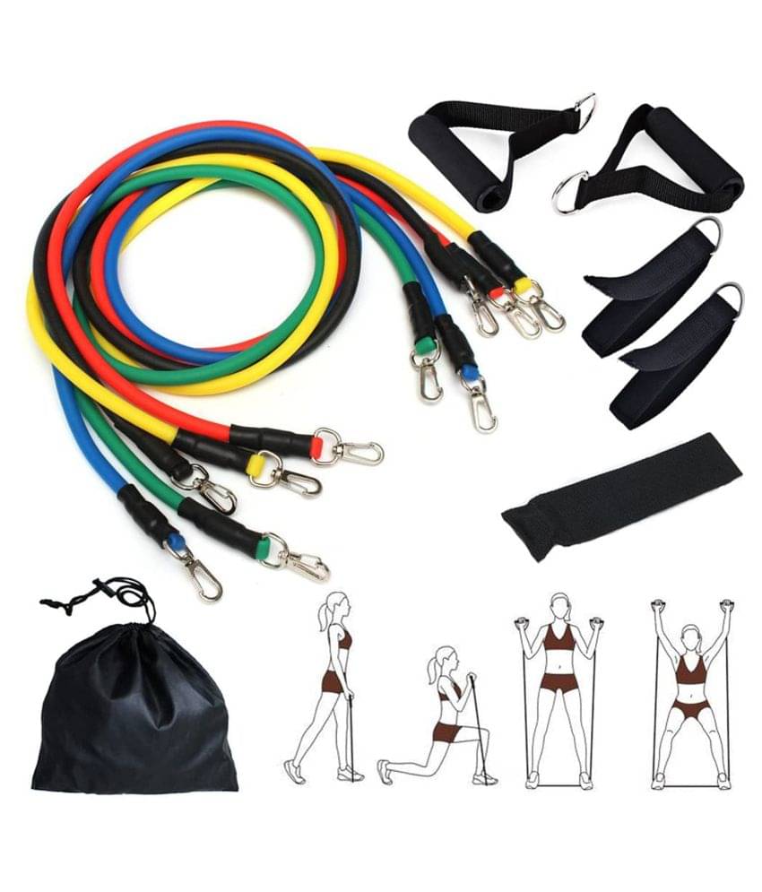     			VINTO PRO HOME GYM INTERNATIONALLY FAMOUS, INCLUDE 5 Exercise Bands, Door Anchor, Foam Handles, Ankle Straps and Waterproof Carrying Case, for Resistance Training, Home Gyms Workouts Fitness Yoga