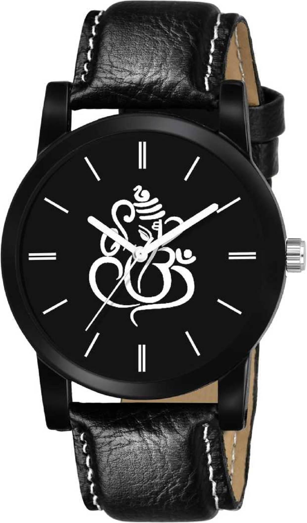     			EMPERO Om Ganesh Dial Leather Analog Men's Watch