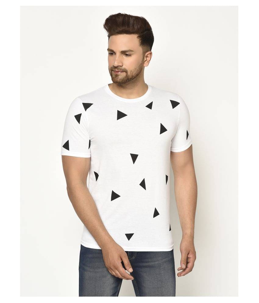 Glito Pack of 1 Cotton Blend Regular Fit Men's T-Shirt ( White ) Glito Pack of 1 Cotton Blend Regular Fit Men's T-Shirt ( White )
