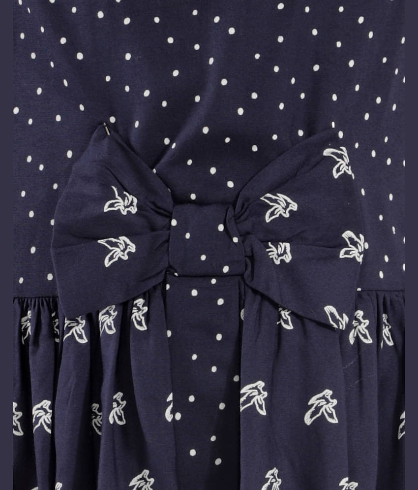 Kids Cave Rayon A-line For Girls ( Pack of 1 , Navy Blue )