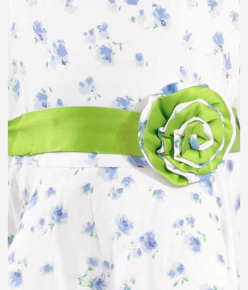 Kids Cave Rayon A-line For Girls ( Pack of 1 , White )