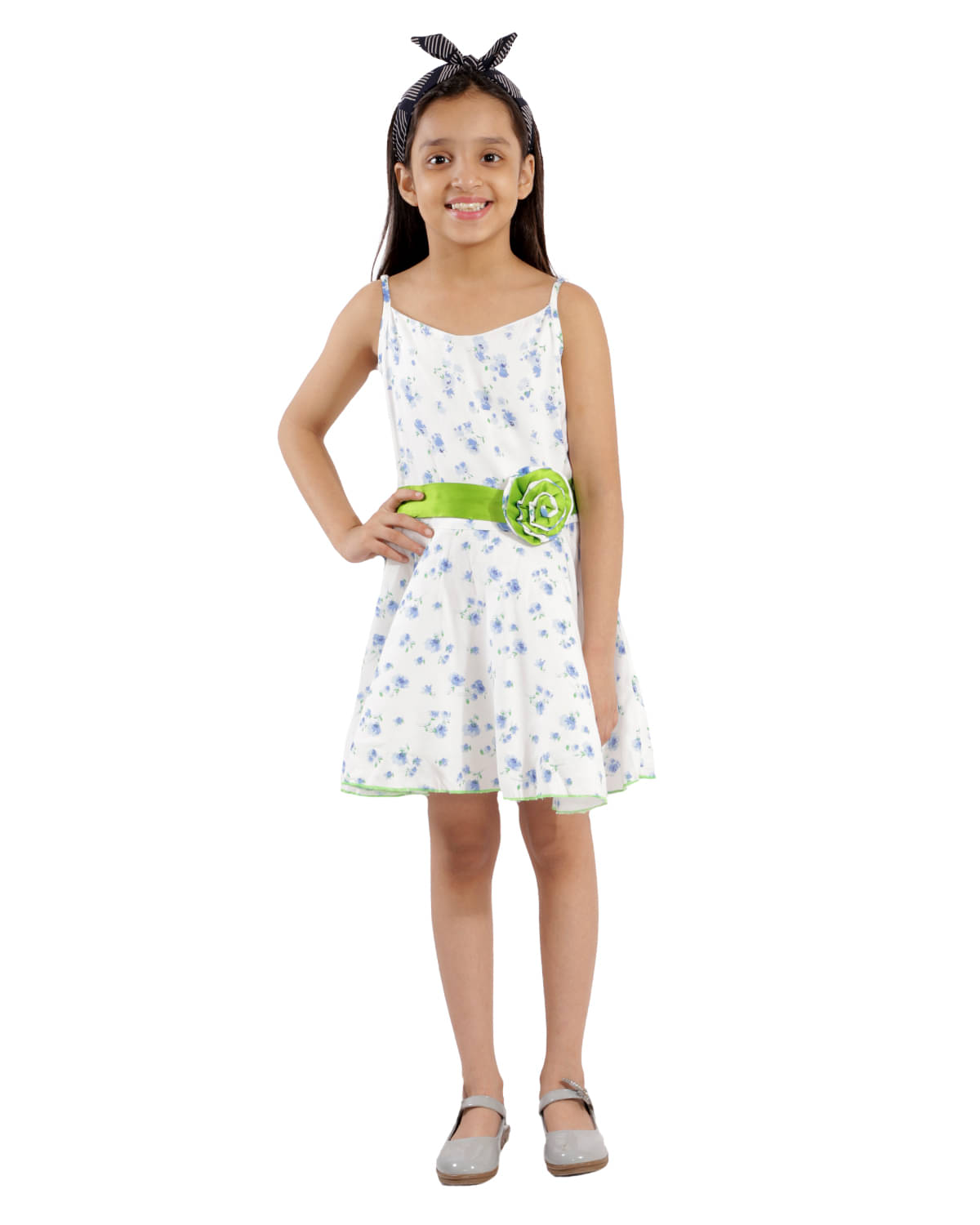     			Kids Cave Rayon A-line For Girls ( Pack of 1 , White )