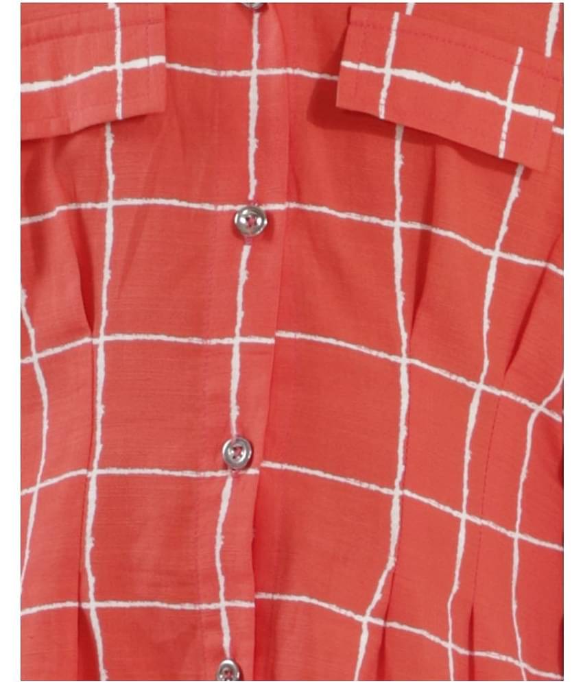 Kids Cave Pack of 1 Girls Rayon Shirts ( Orange )