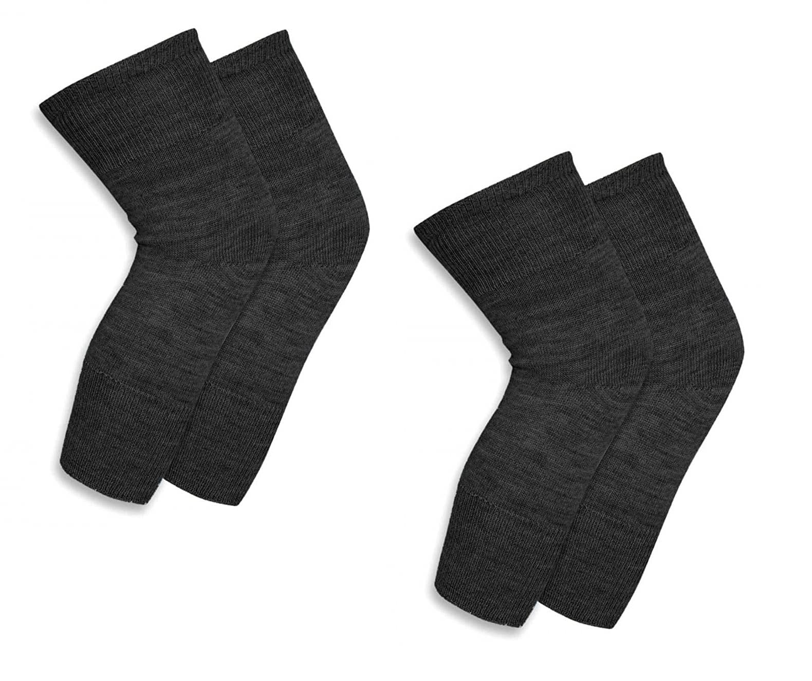 Penyan™ Knee Warmers, Woolen Knee Cap | Unisex | Elastic Support | Fully Stretchable (Grey) - 2 Pair - Socks | Buy online on ZillyBuy