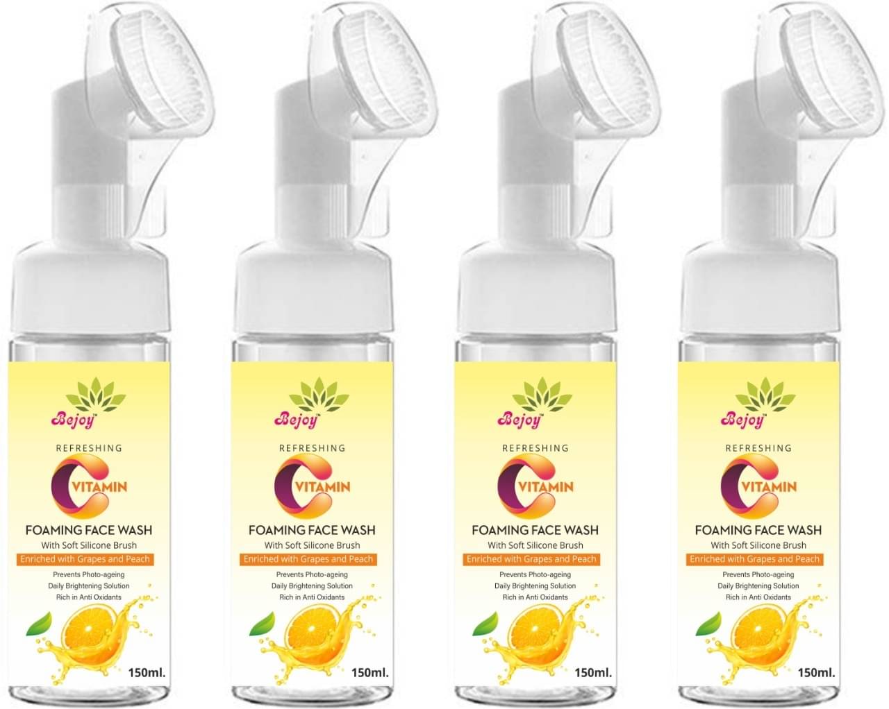 BEJOY Vitamin C Foaming Face Wash Face Wash 600 mL Pack of 4 BEJOY Vitamin C Foaming Face Wash Face Wash 600 mL Pack of 4
