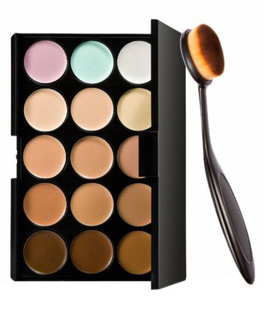     			Lenon Foundation Brush,15 Color Cream Concealer Medium Pack of 2 15 mL