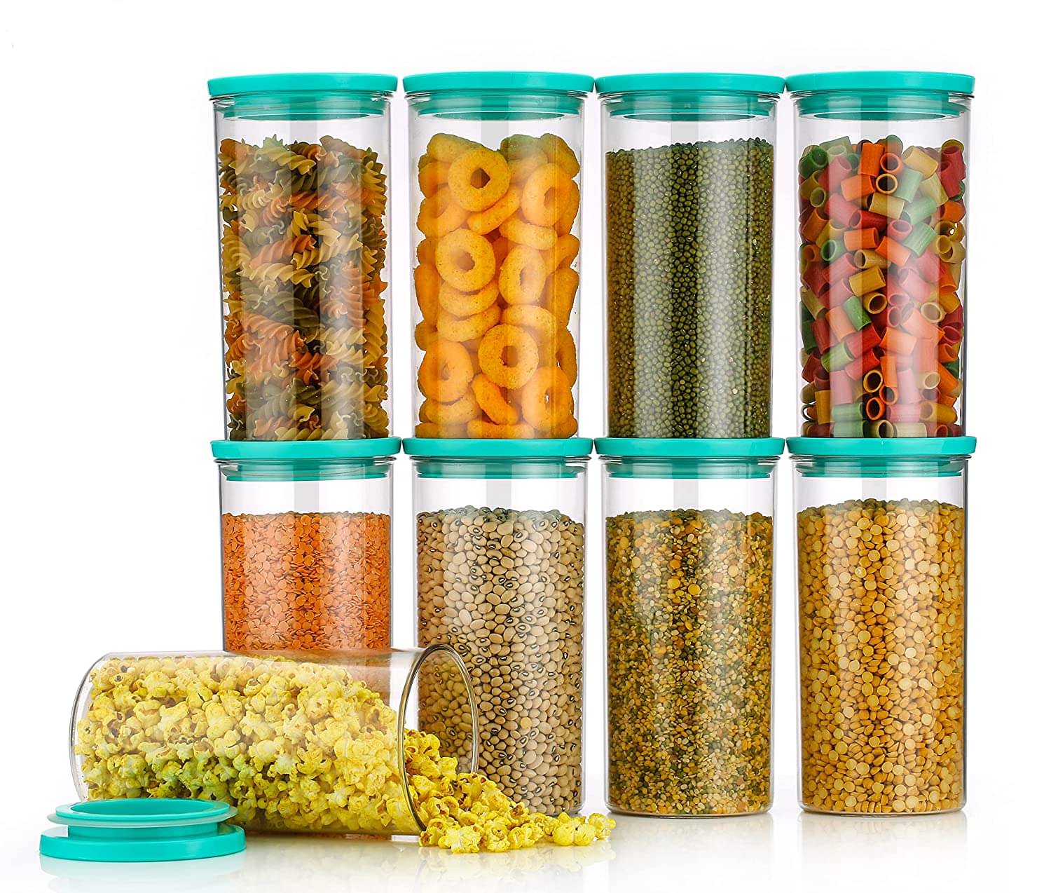 Analog Kitchenware Dal, Pasta, Grocery Plastic Food Container Set of 9 1400 mL Analog Kitchenware Dal, Pasta, Grocery Plastic Food Container Set of 9 1400 mL