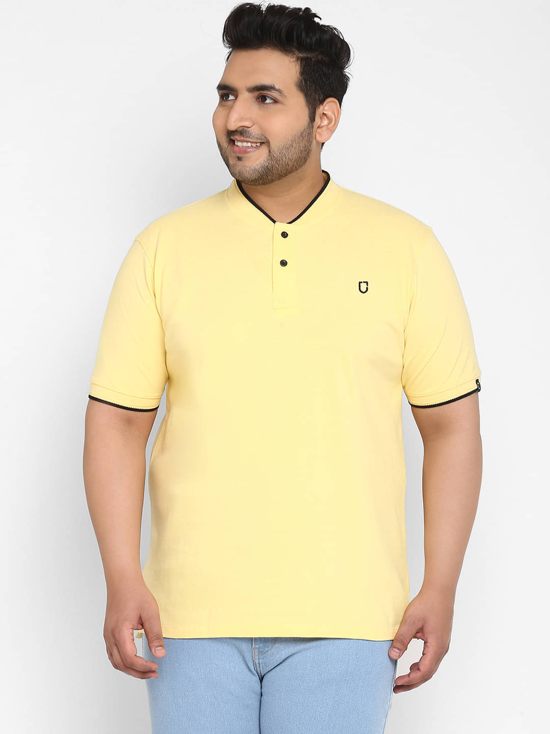     			Urbano Plus Pack of 1 Cotton Blend Regular Fit Men's T-Shirt ( Yellow )