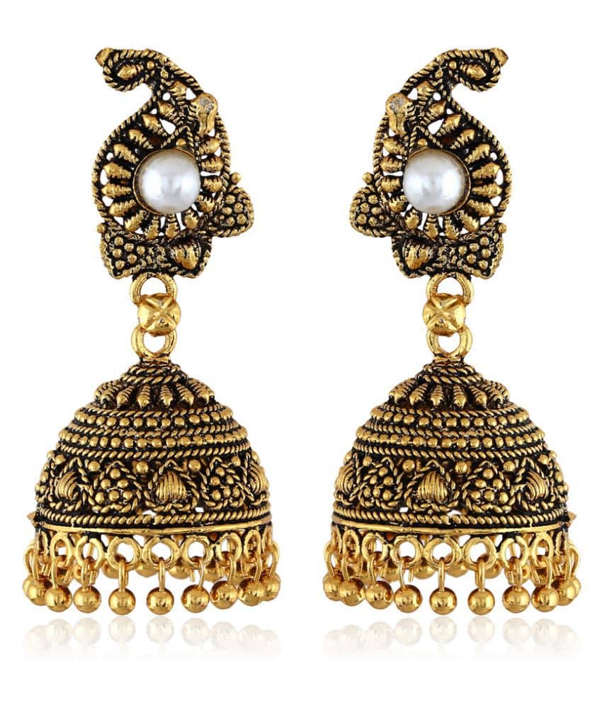 Vighanaharta Antique Finish alloy Jhumki Earring for Women and Girls - Earrings | Buy online on ZillyBuy