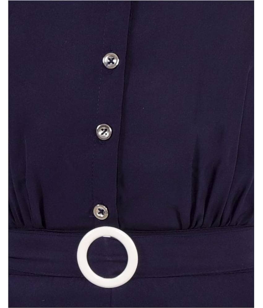 Kids Cave Girls Crepe Jumpsuit ( Pack of 1 , Navy Blue )