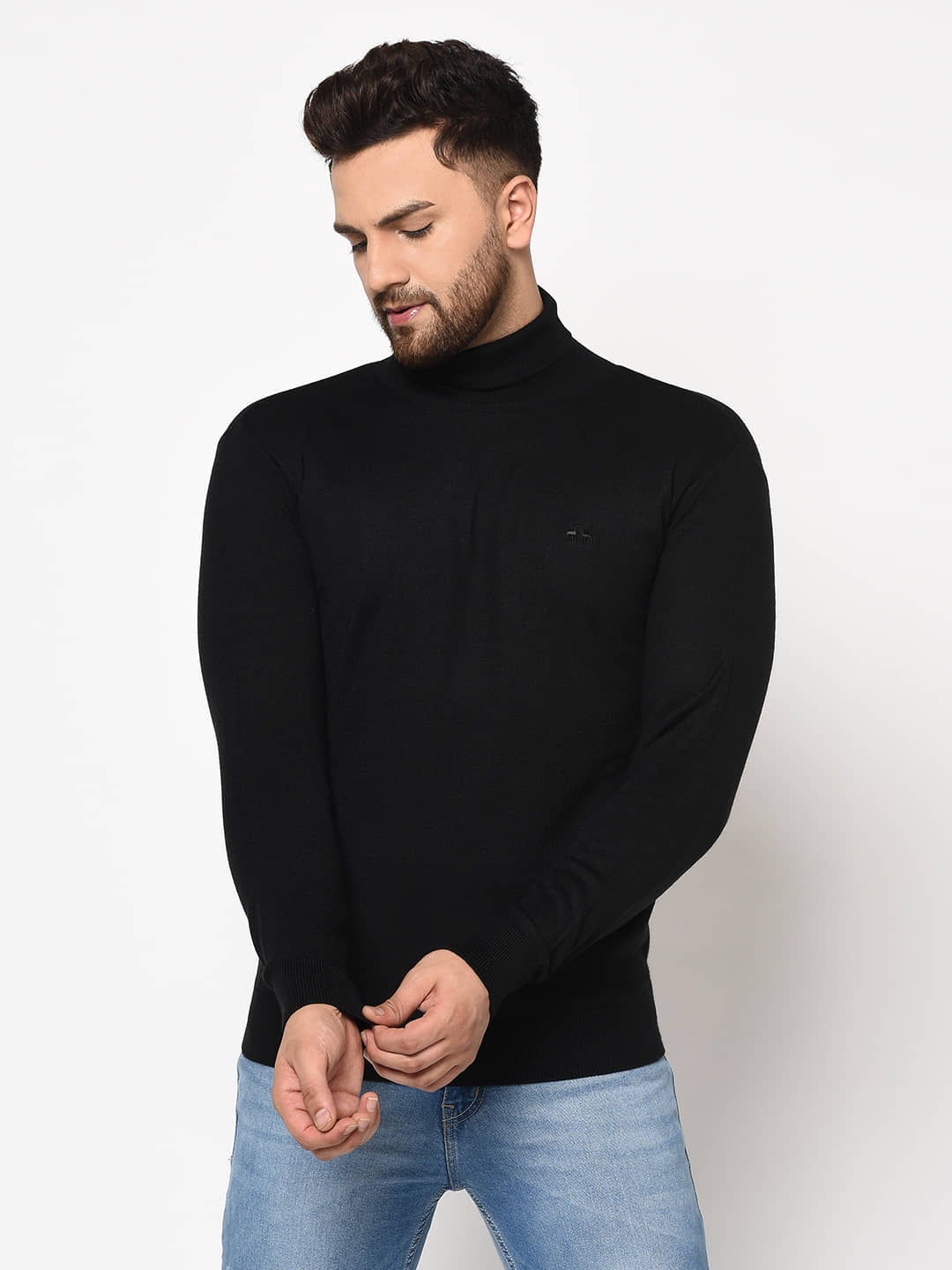 98 Degree North Black High Neck Sweater Single