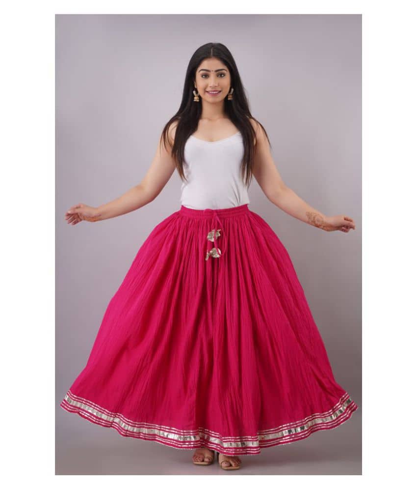 FABRR Cotton A-Line Skirt - Pink Single