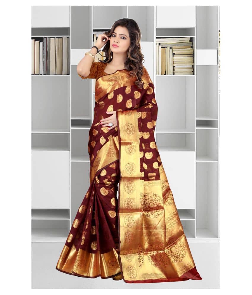 Gazal Fashions Silk Printed Saree With Unstitched Blouse Piece ( Multicolor ) - Sarees | Buy online on ZillyBuy
