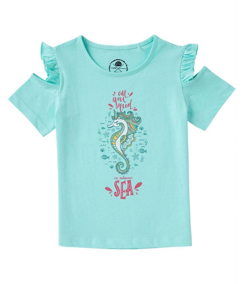     			Cub Mcpaws Pack of 1 Girls Cotton T-Shirts ( Green )