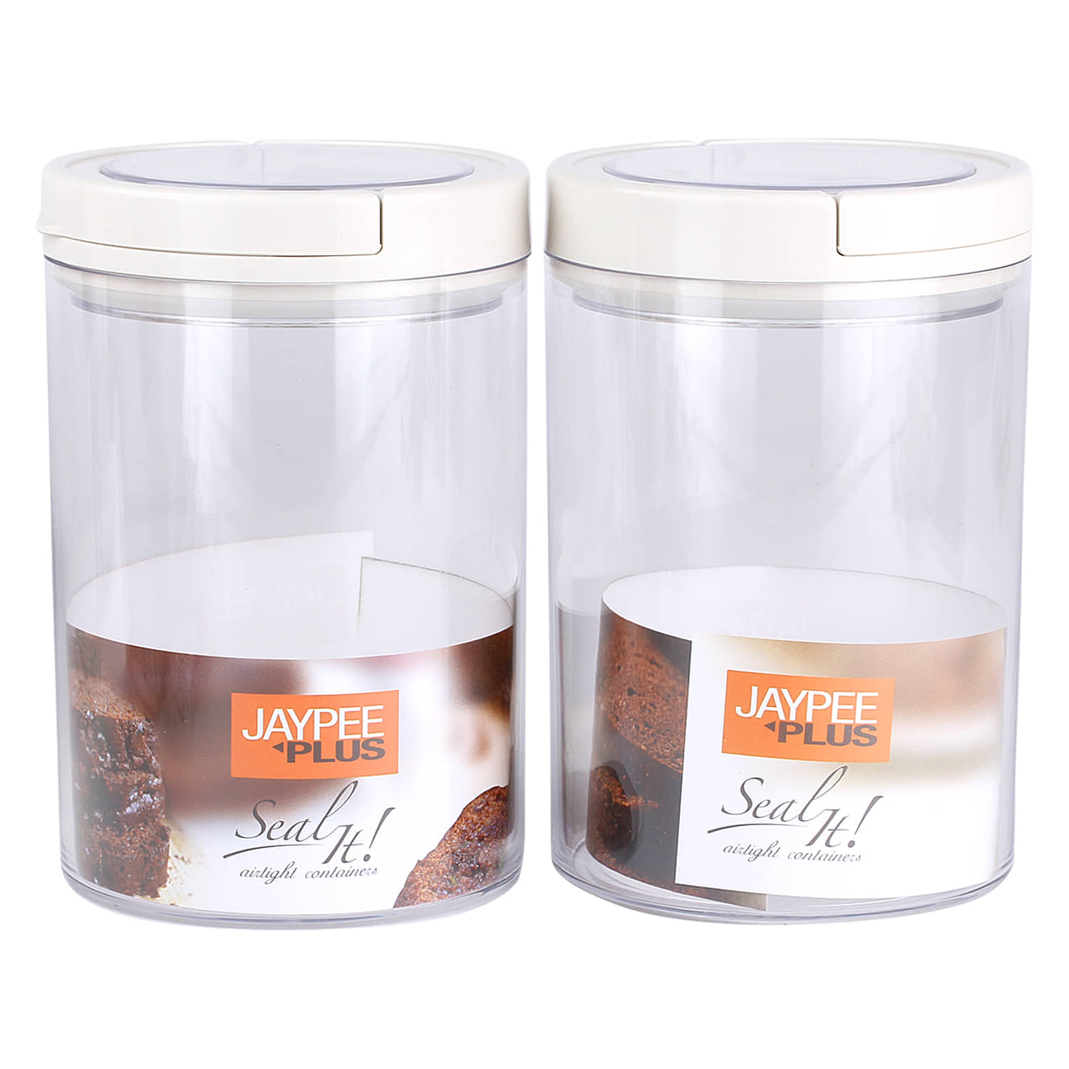 Jaypee Plus Seal It Plastic Tea/Coffee/Sugar Container Set of 2 750 mL