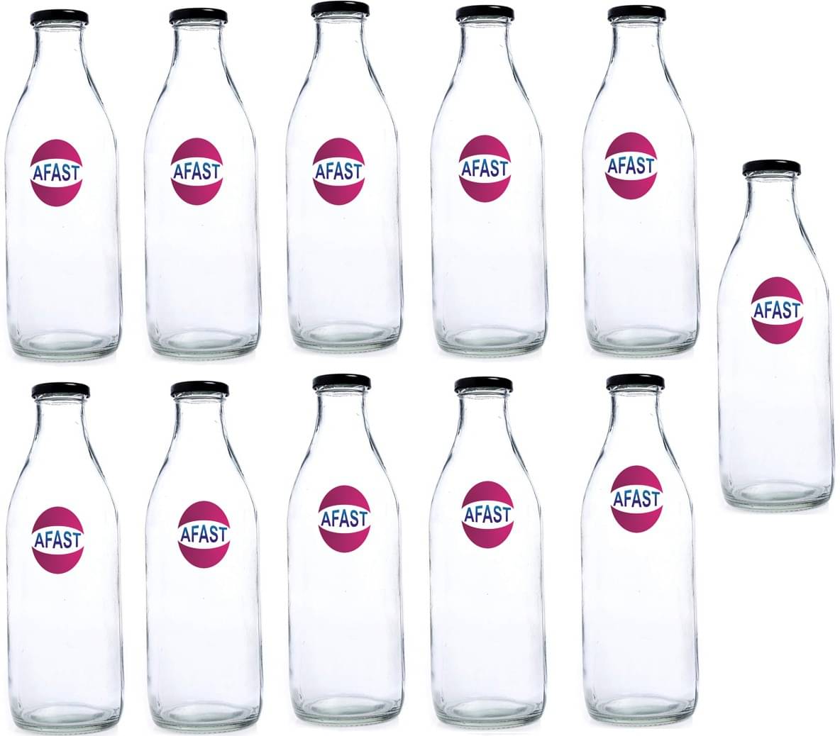     			Somil Glass Storage Bottle, Transparent, Pack Of 3, 300 ml