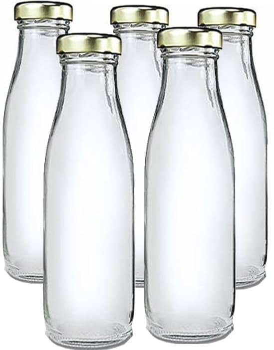Somil Glass Storage Bottle, Transparent, Pack Of 5, 300 ml