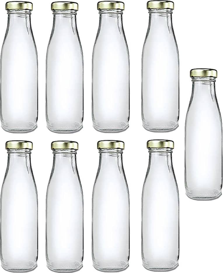 Somil Glass Storage Bottle, Transparent, Pack Of 9, 300 ml