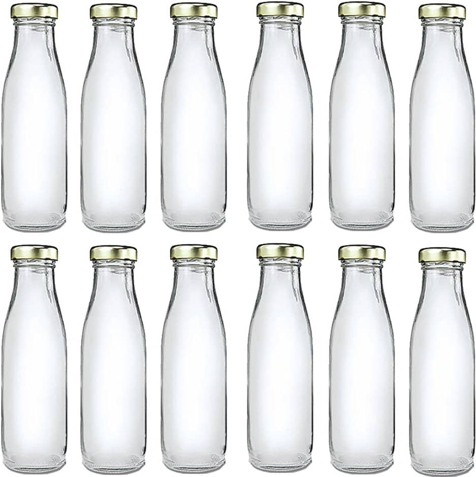 Somil Glass Storage Bottle, Transparent, Pack Of 12, 300 ml
