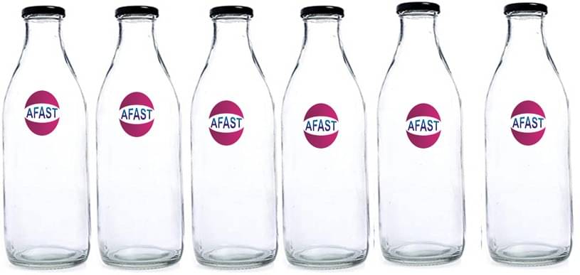     			Somil Glass Storage Bottle, Transparent, Pack Of 6, 300 ml