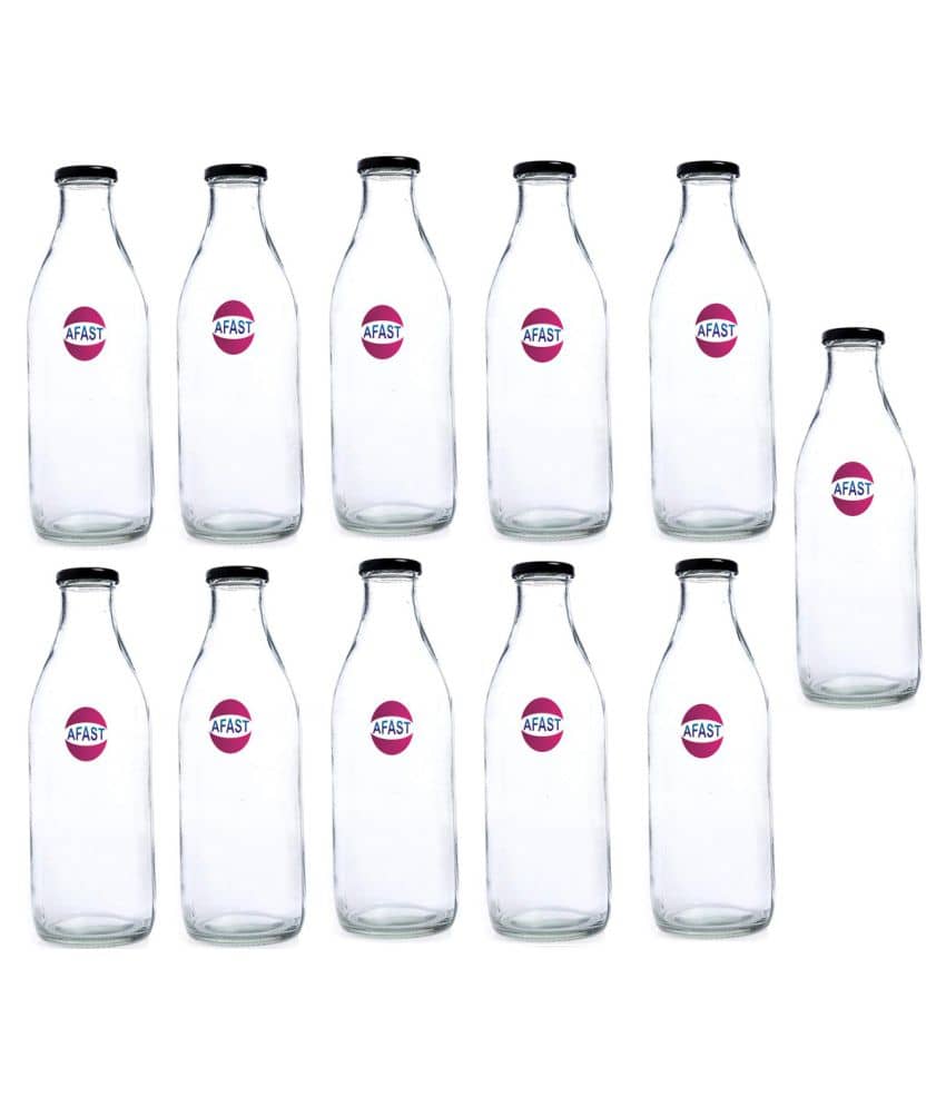Somil Glass Storage Bottle, Transparent, Pack Of 11, 300 ml