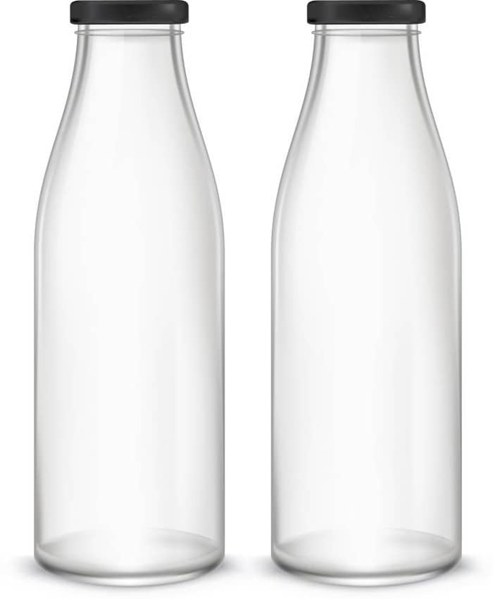 Somil Stylish Bottle White 500 mL Glass Water Bottle set of 2
