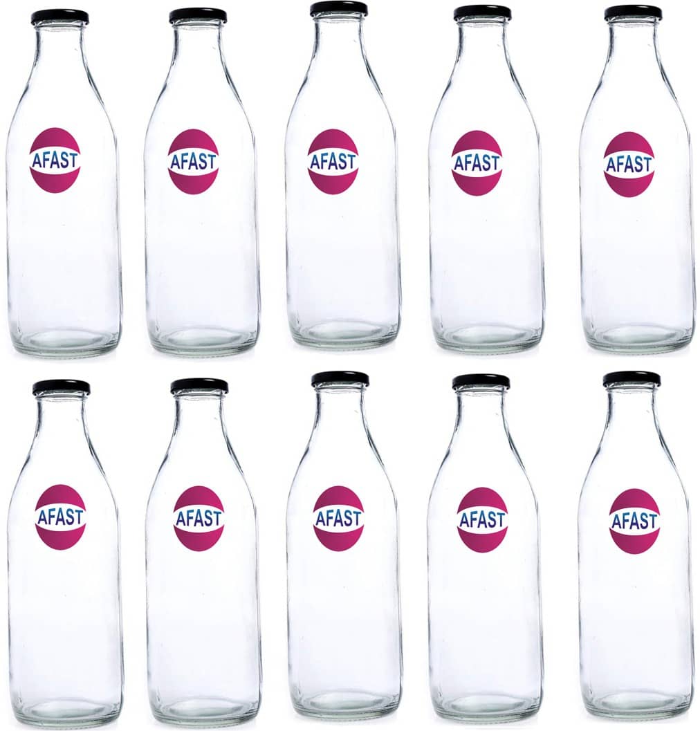 Somil Glass Storage Bottle, Transparent, Pack Of 10, 500 ml