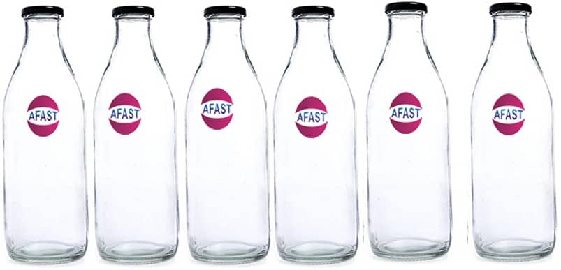 Somil Glass Storage Bottle, Transparent, Pack Of 6, 500 ml