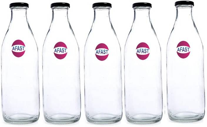     			Somil Glass Storage Bottle, Transparent, Pack Of 5, 500 ml